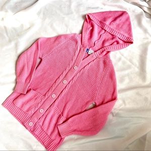 Vintage Pink Hooded Knit Sweater